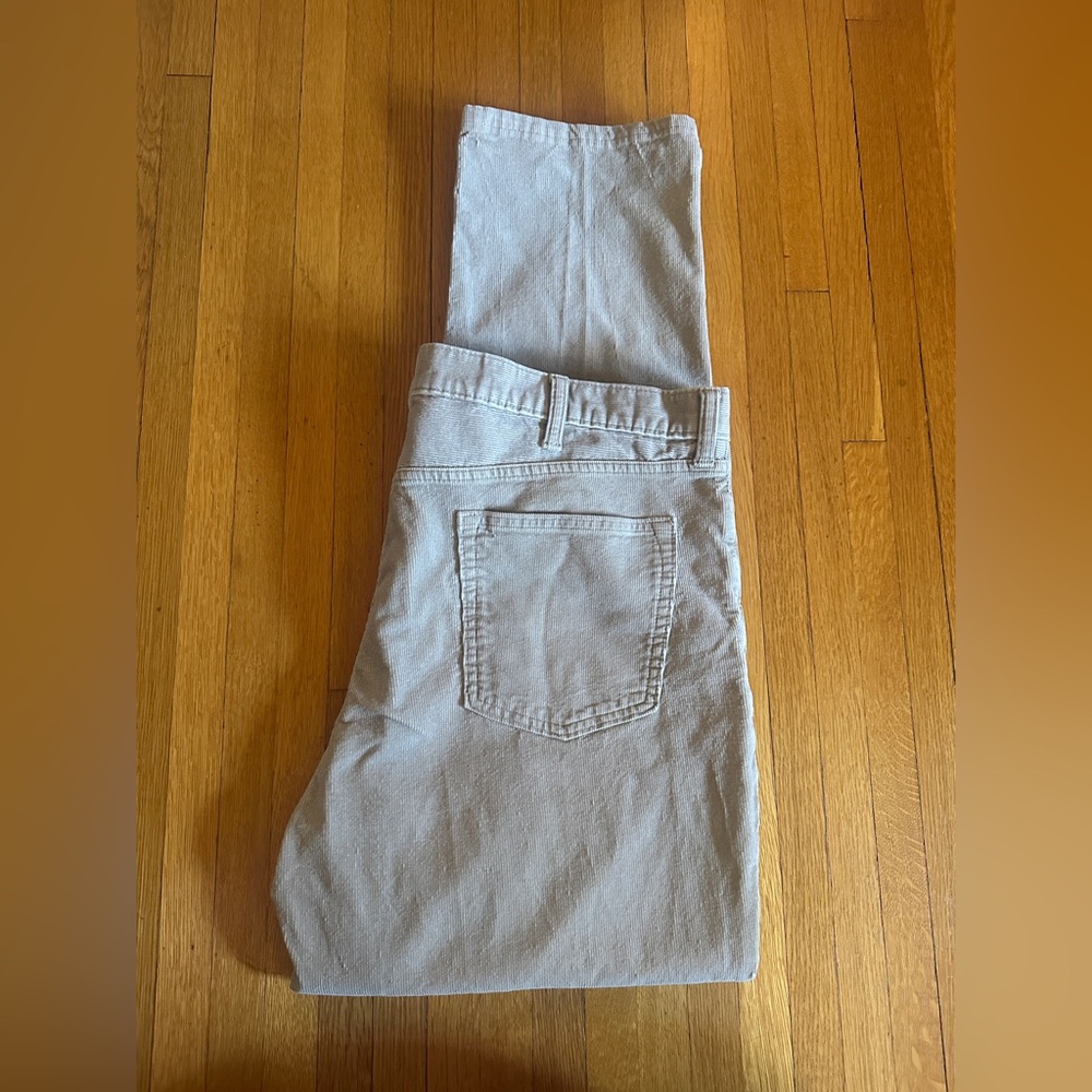 Land’s End Traditional Fit Light Beige Corduroy Pants, Size 40